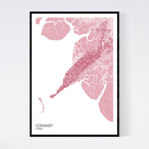 Conakry City Map Print