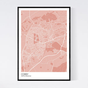 Corby City Map Print