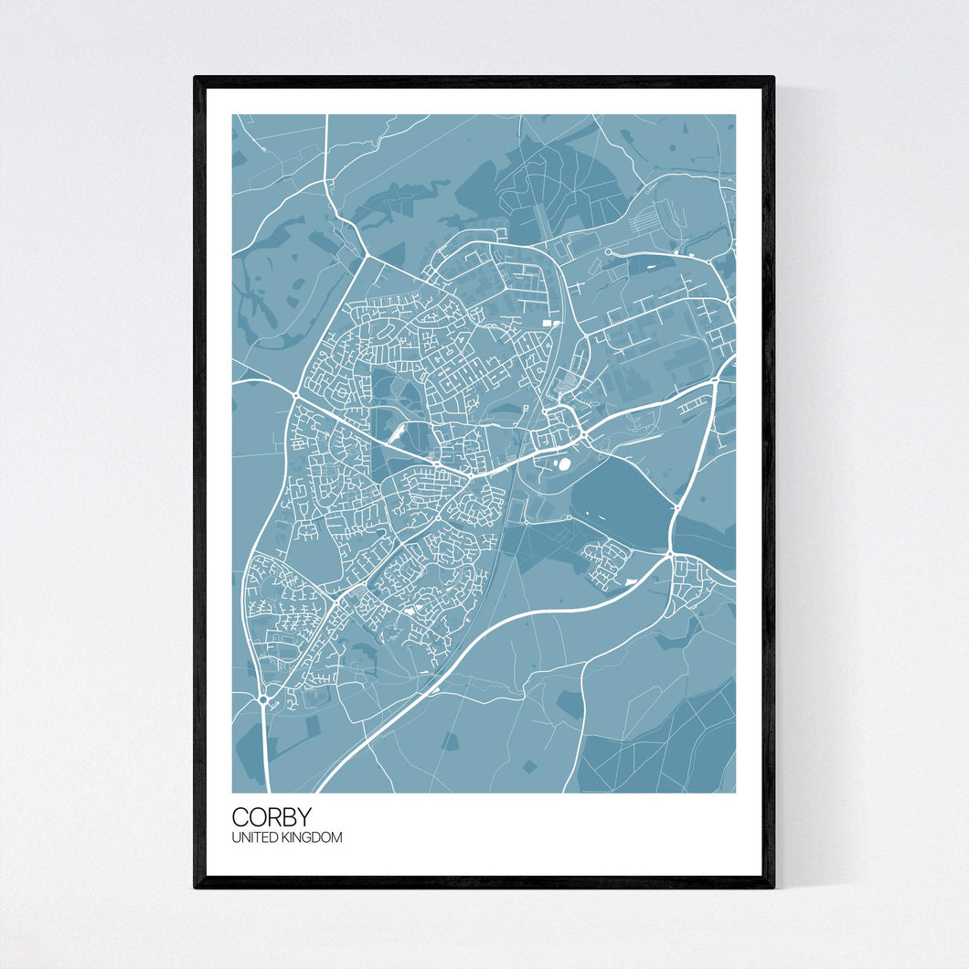 Corby City Map Print