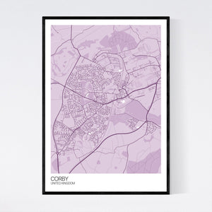 Corby City Map Print