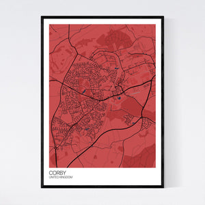 Corby City Map Print