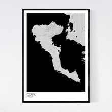 Load image into Gallery viewer, Corfu Island Map Print