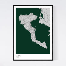 Load image into Gallery viewer, Corfu Island Map Print