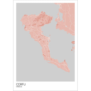 Map of Corfu, Greece
