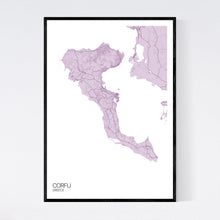 Load image into Gallery viewer, Corfu Island Map Print