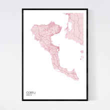 Load image into Gallery viewer, Corfu Island Map Print