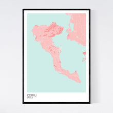 Load image into Gallery viewer, Corfu Island Map Print