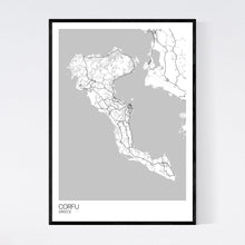 Load image into Gallery viewer, Corfu Island Map Print
