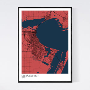 Corpus Christi City Map Print