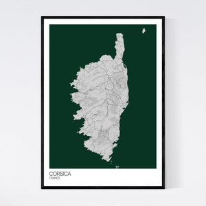 Corsica Island Map Print