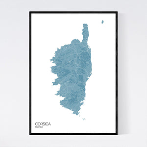 Corsica Island Map Print