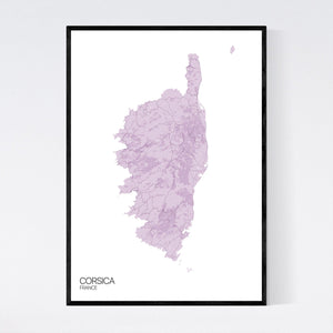 Corsica Island Map Print