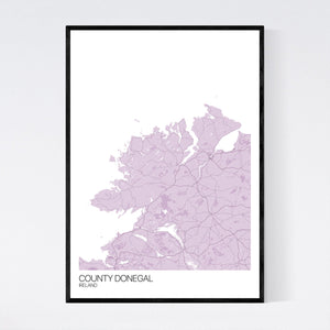County Donegal Region Map Print