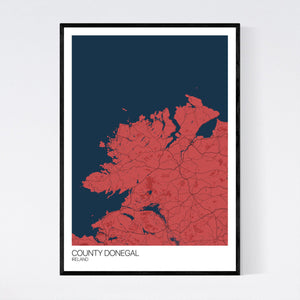 County Donegal Region Map Print