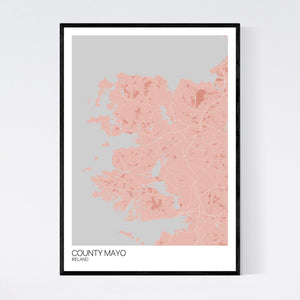 County Mayo Region Map Print