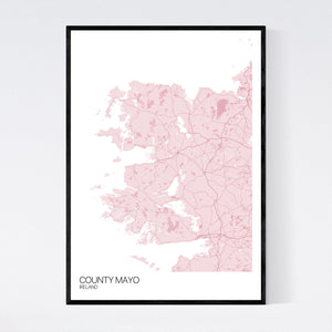 County Mayo Region Map Print