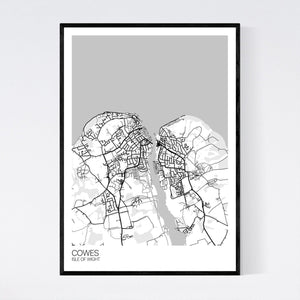 Map of Cowes, Isle of Wight