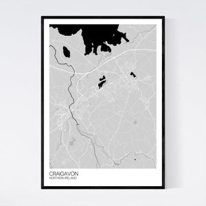 Craigavon City Map Print