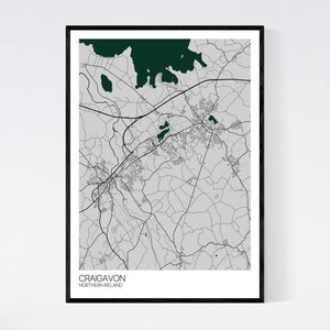 Craigavon City Map Print