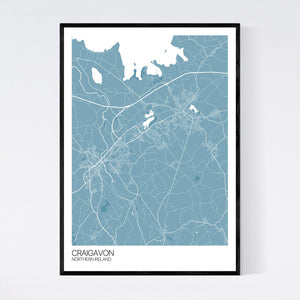 Craigavon City Map Print