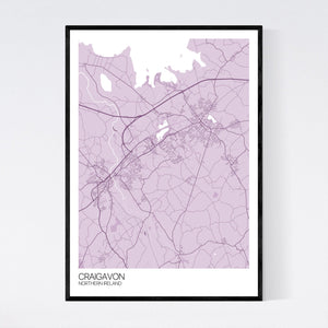 Craigavon City Map Print