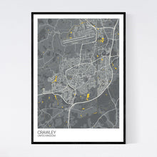 Load image into Gallery viewer, Crawley City Map Print