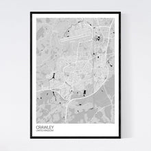 Load image into Gallery viewer, Crawley City Map Print
