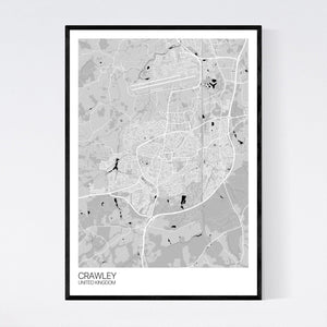 Crawley City Map Print