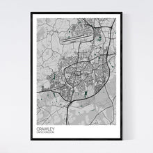 Load image into Gallery viewer, Crawley City Map Print