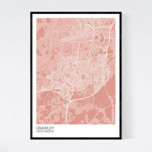 Load image into Gallery viewer, Crawley City Map Print