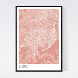 Crawley City Map Print