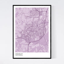 Load image into Gallery viewer, Crawley City Map Print