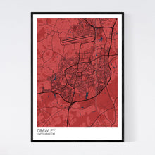 Load image into Gallery viewer, Crawley City Map Print