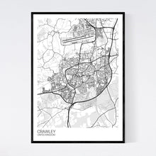 Load image into Gallery viewer, Crawley City Map Print