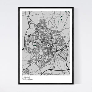 Crewe City Map Print