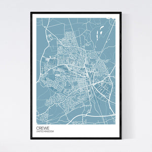Crewe City Map Print