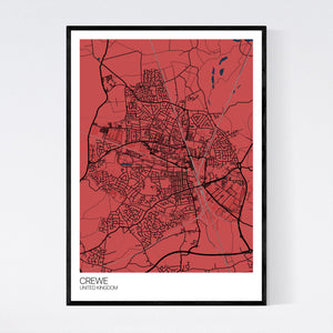 Crewe City Map Print