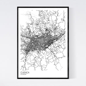 Cuenca City Map Print
