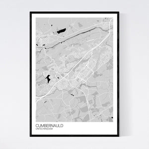 Cumbernauld City Map Print