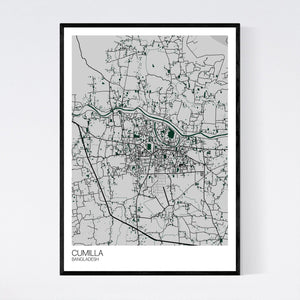 Cumilla City Map Print