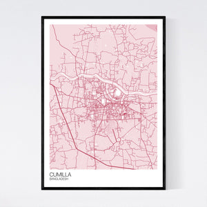 Cumilla City Map Print