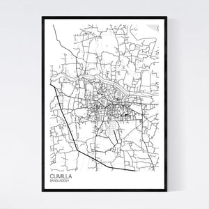 Cumilla City Map Print