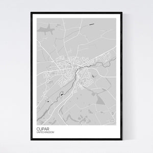 Cupar City Map Print
