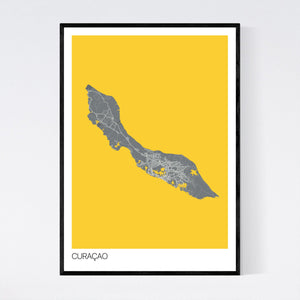 Curaçao Island Map Print