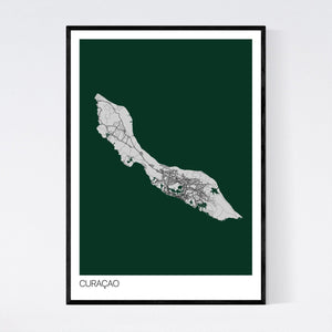 Curaçao Island Map Print