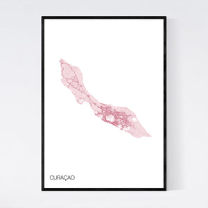 Map of Curaçao, 