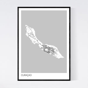 Curaçao Island Map Print