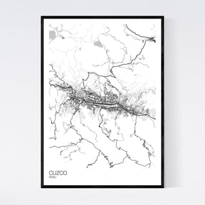 Cuzco City Map Print