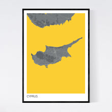 Load image into Gallery viewer, Cyprus Island Map Print