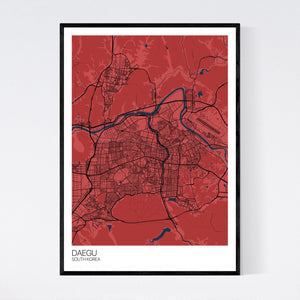 Daegu City Map Print